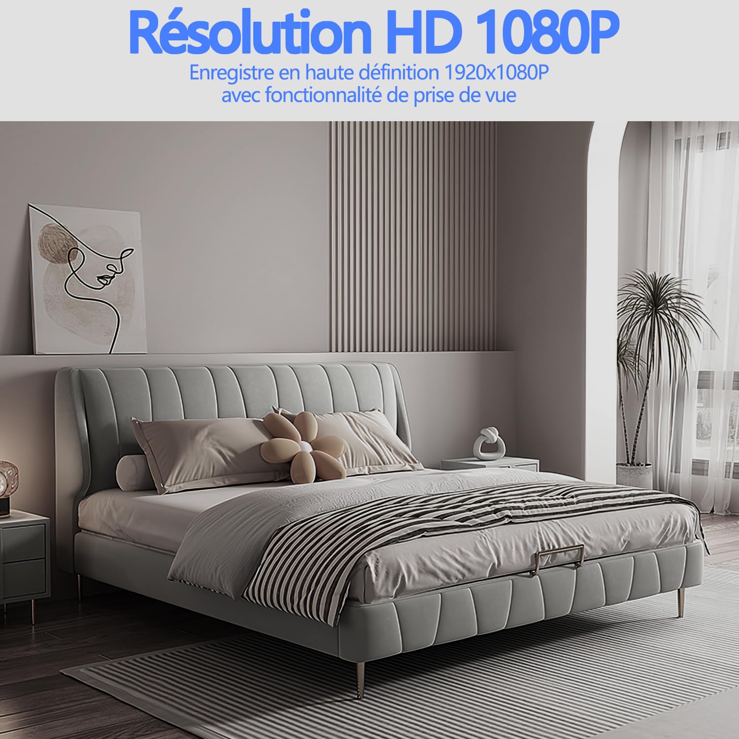Caméra de surveillance intérieure/extérieure-Caméra cachée-Caméra HD 1080P, caméra mini-Convient pour le domicile,le bureau,la surveillance des animaux de compagnie et des enfants (sans WiFi)