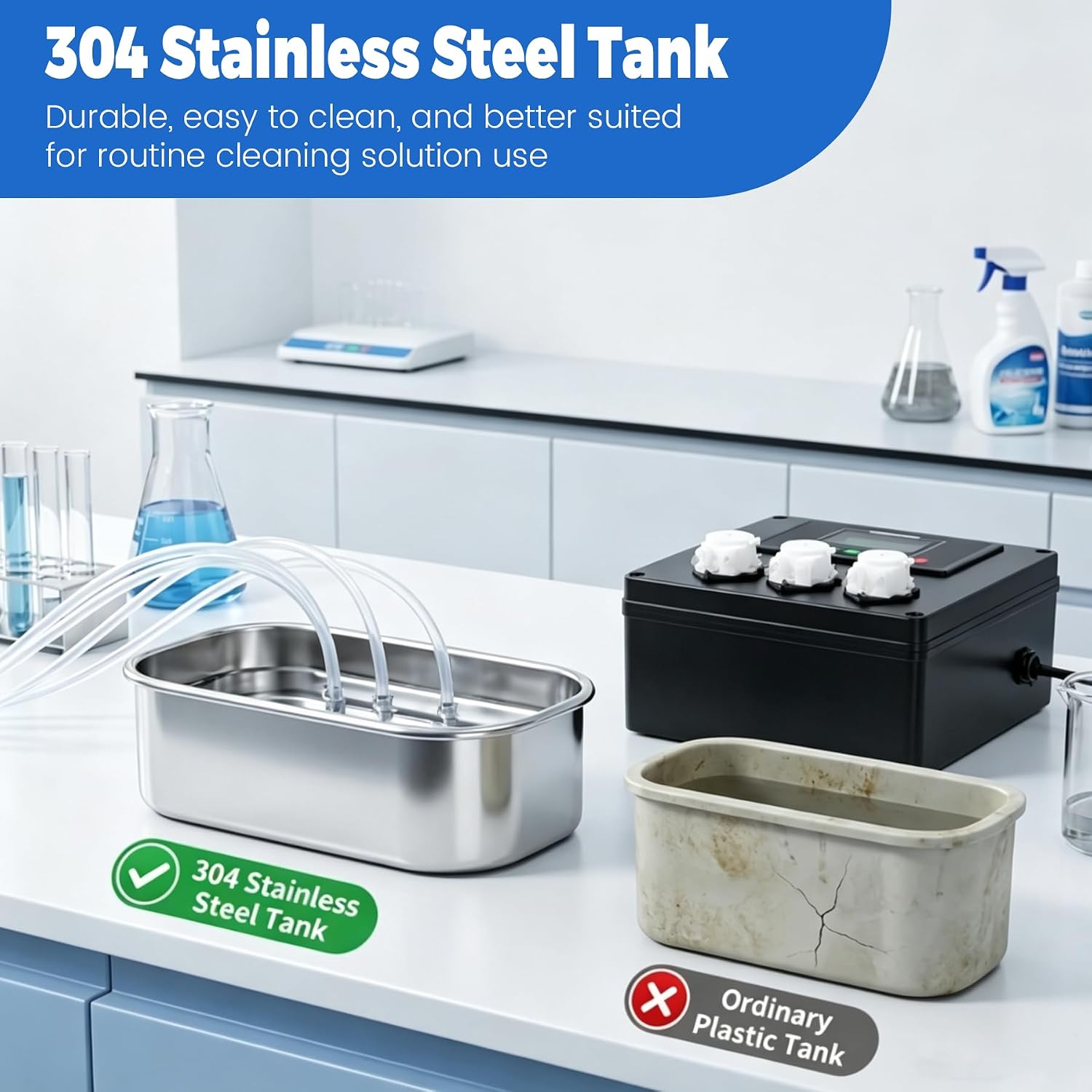 Automatic DTF Head Cleaning Machine, 3-Pump Printhead Cleaner Washer with Adjustable Flow, Forward Reverse DTF Washer, 304 Stainless Steel Tank DTF Cleaning Kit for L1800 L805 i3200 XP600 Printheads