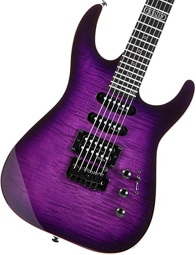 Fesley Guitarra eléctrica, kit de guitarra eléctrica de cuerpo sólido de tamaño completo, pastilla HSS con división de bobina, cuerpo de álamo,