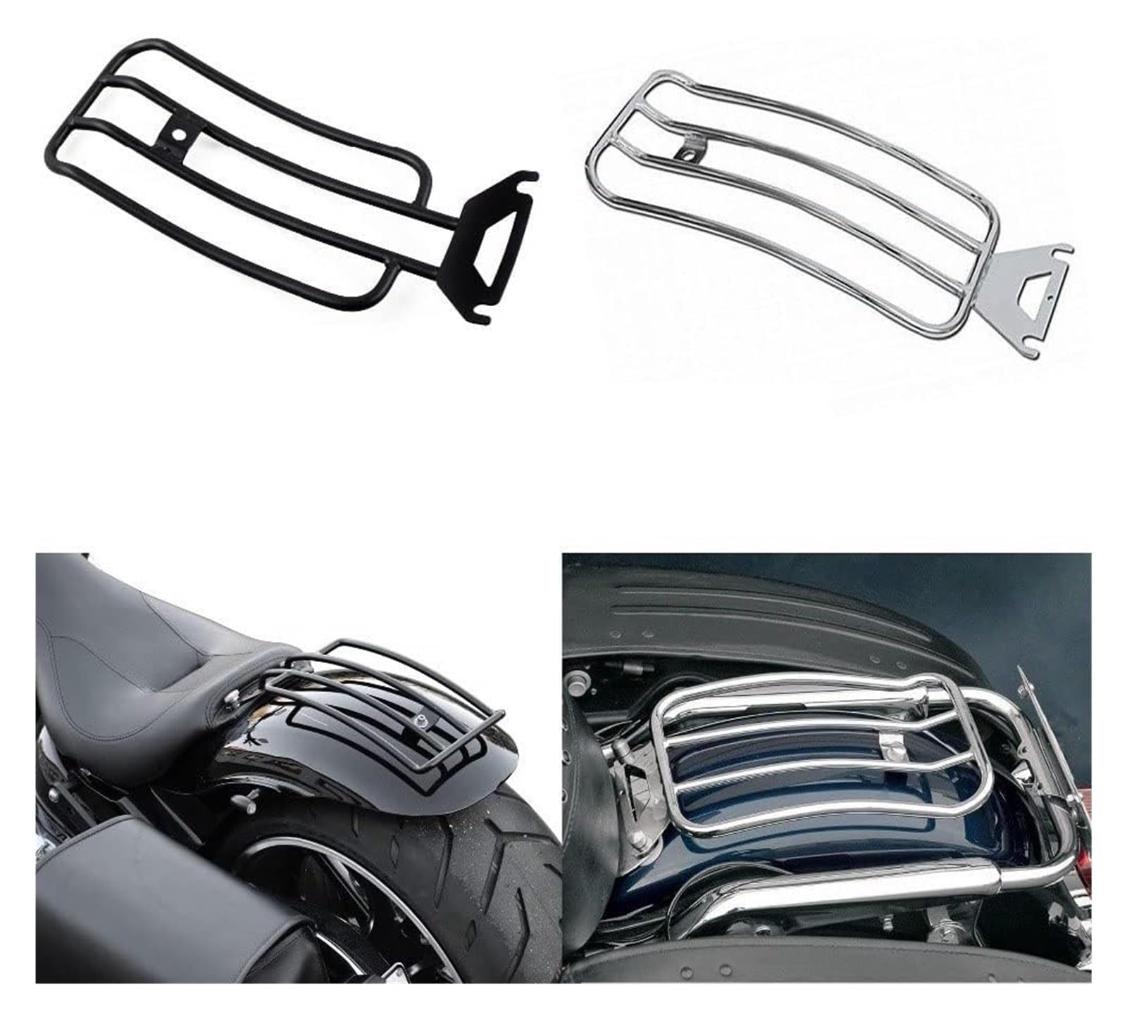 para Harley para Touring Electra Glide FLHT Road FLTR 1998-2006 Portaequipaje Asientos Cromados Soporte De Carga Trasera Solo Two Up Portapacchi Moto