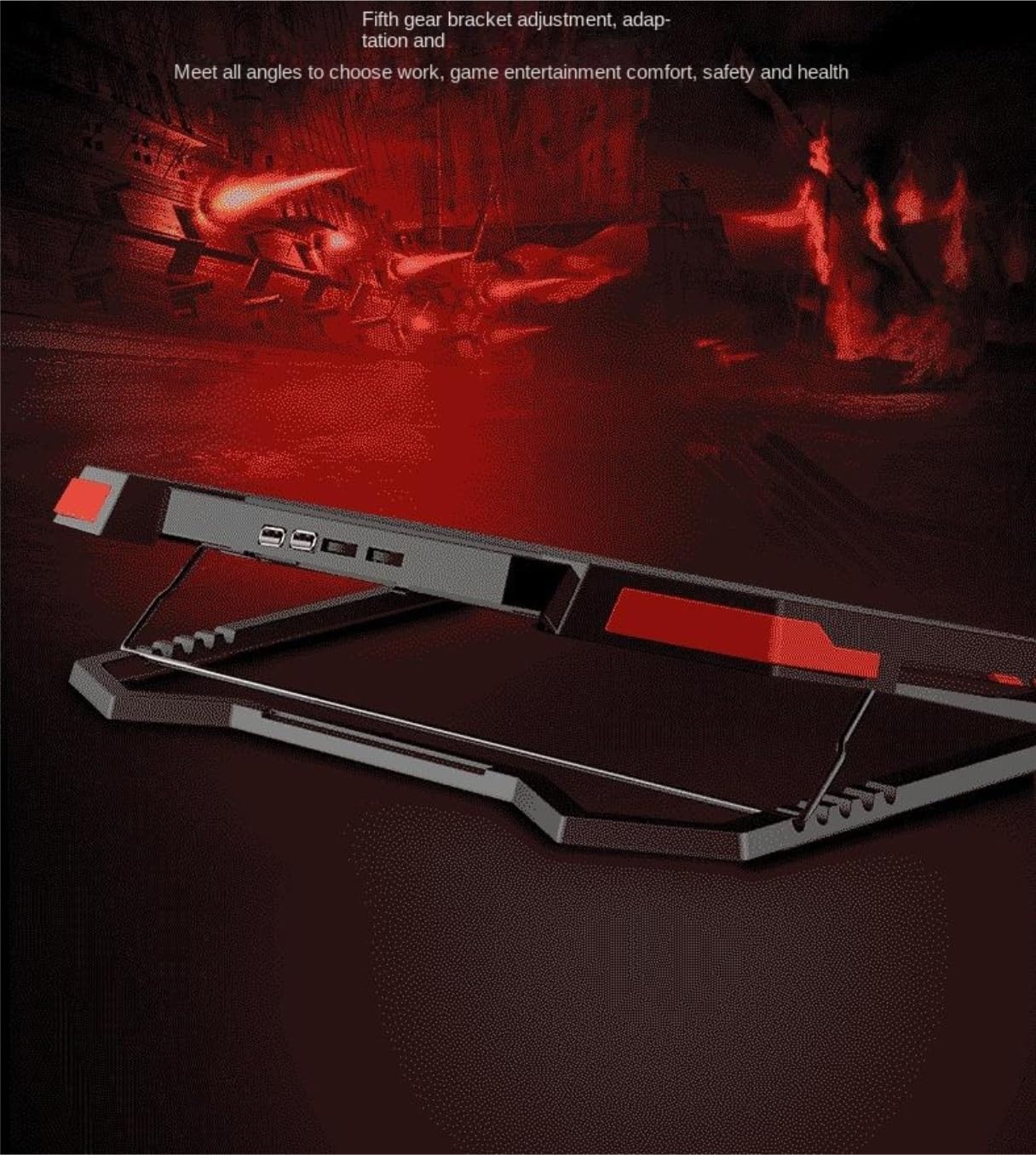 Base di raffreddamento da Gaming Raffreddatore For Laptop Da Gioco Con 5 Ventole Silenziose, Adatto A 12-19 Pollici, Altezza Regolabile per PC Notebook