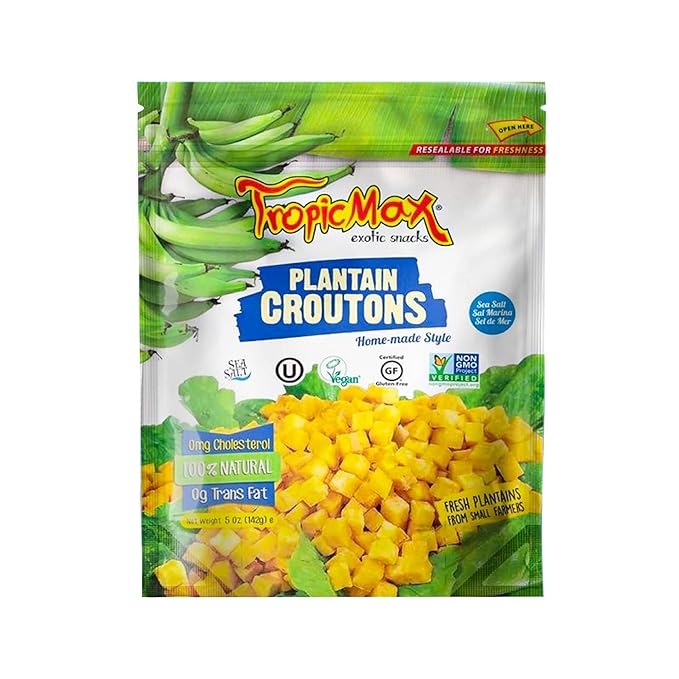 TropicMax Plantain Croutons Chips with Sea Salt Flavor