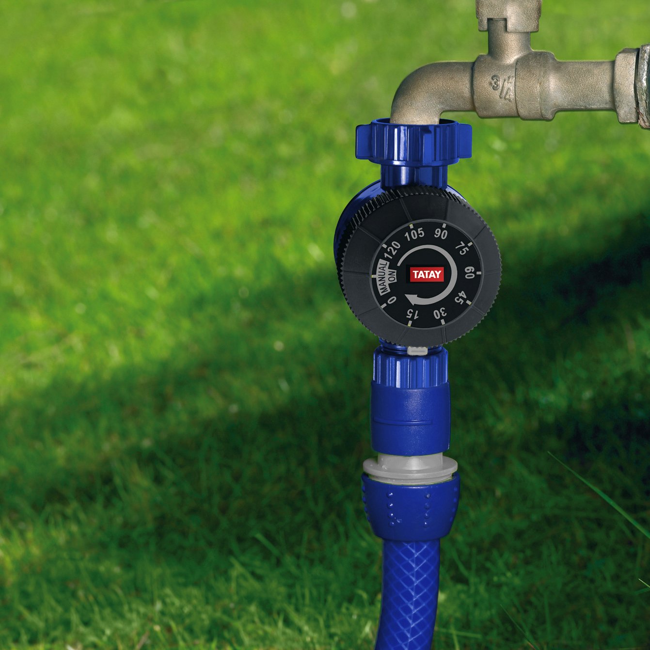TATAY Manual water timer, with tap connector, and 1-120 minute programming, Blue, 7.5x8.5x14.5 cm - Image 4