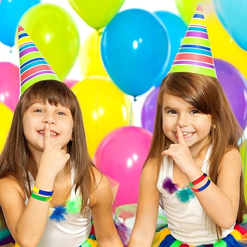 Miniatura 7 de Paquete de 48 pulseras de silicona de bloques de construcción para niños, regalos de fiesta de ladrillo de color, suministros de fiesta para niños y