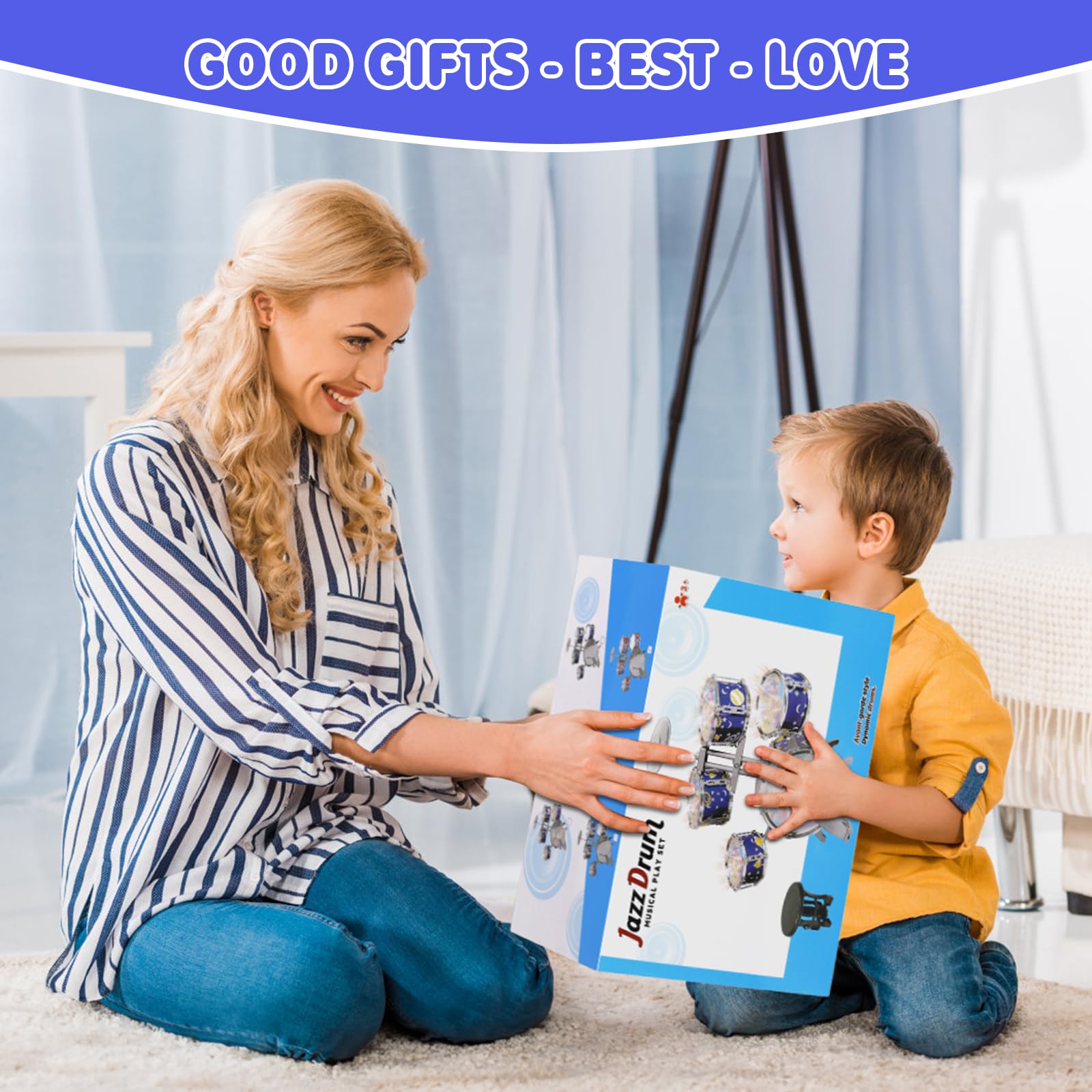 Tambor Infantil, Set de 5 Batería Musical Juguetes para Niños 3 4 5 6 Años, Bateria Infantiles Bebe Instrumentos Educativo Preescolares, Navidad Acción de Gracias Cumpleaños Halloween Regalo