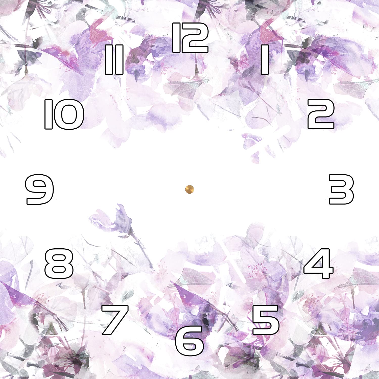 Horloge en verre 30x30 cm Flora Labstract Floral au design moderne pour salon