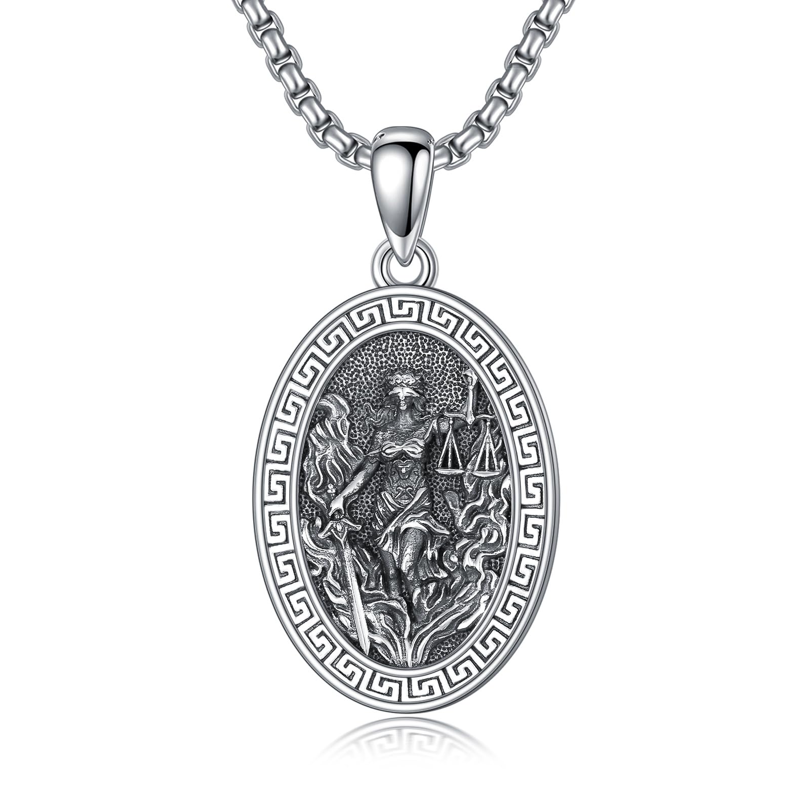 MEIDERBO Scales of Justice Necklace 925 Sterling Silver Balance Pendant Scales of Justice Jewery Graduation Gift for Men Women Lawyer Law