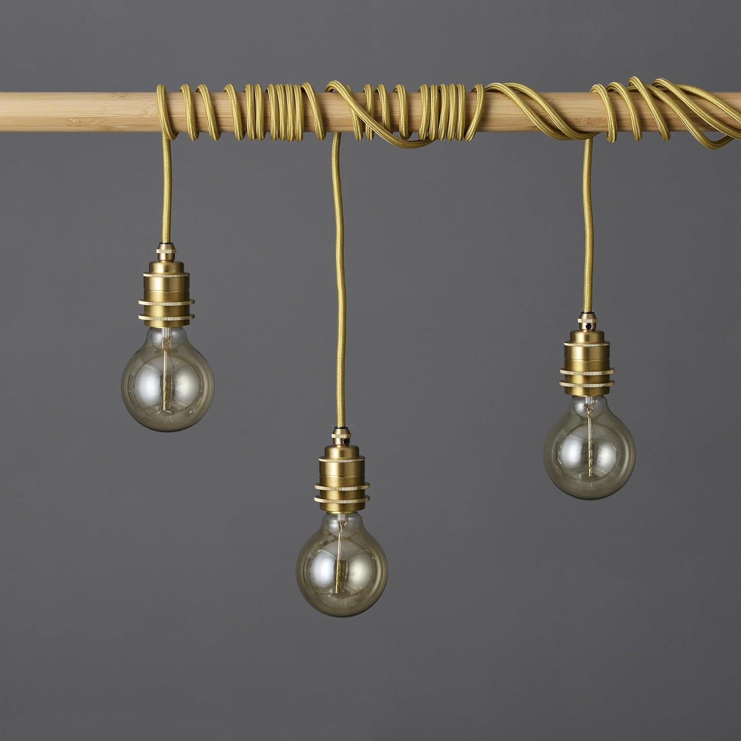 BRIGHTTIA Brass Color Cloth Covered Electrical Wire - 16Ft Textile Cable for Pendant Light Fixture and Vintage Lamp Revival - DIY Lamp Parts for Unique and Creative Lighting Projects (B069)