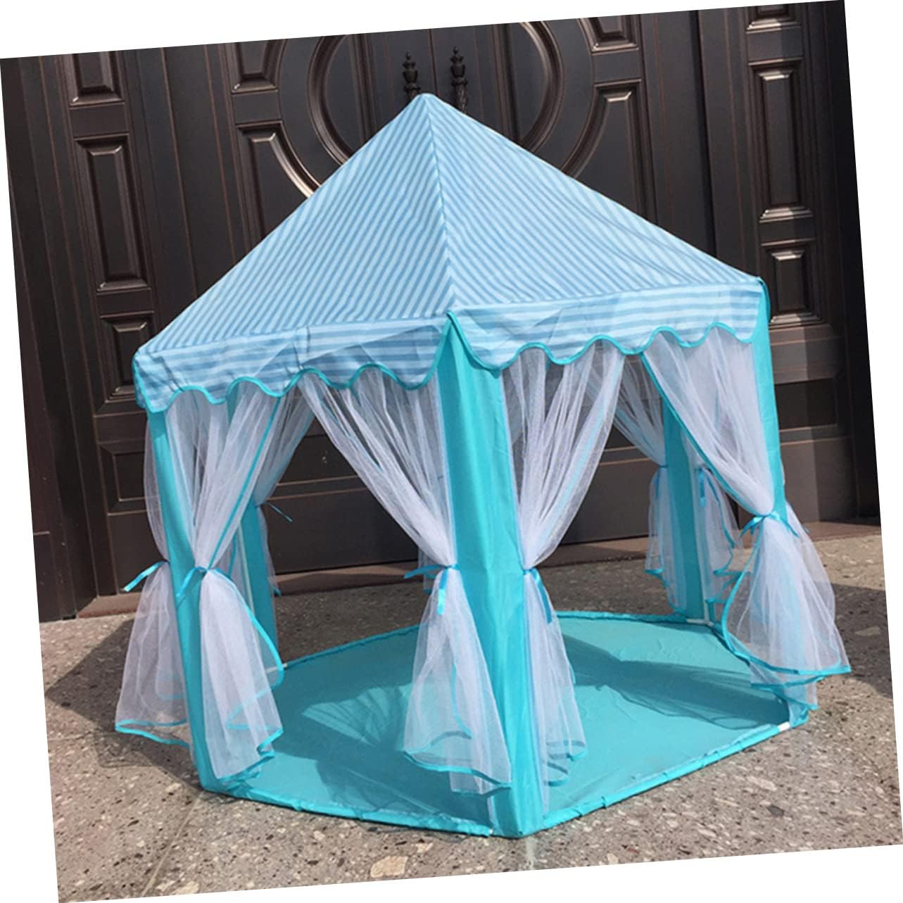 VANZACK Hexagon Princess Tent Mat for Boys and Girls Padded Play Rug Teepee Tent Rug