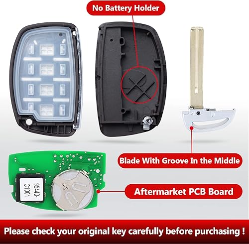 Miniatura 4 de Llavero remoto de entrada sin llave inteligente para Hyundai Sonata 2015 2016 2017 434MHz ID de la FCC: CQOFD00120 P/N: 95440-C1000N 95440-C1001