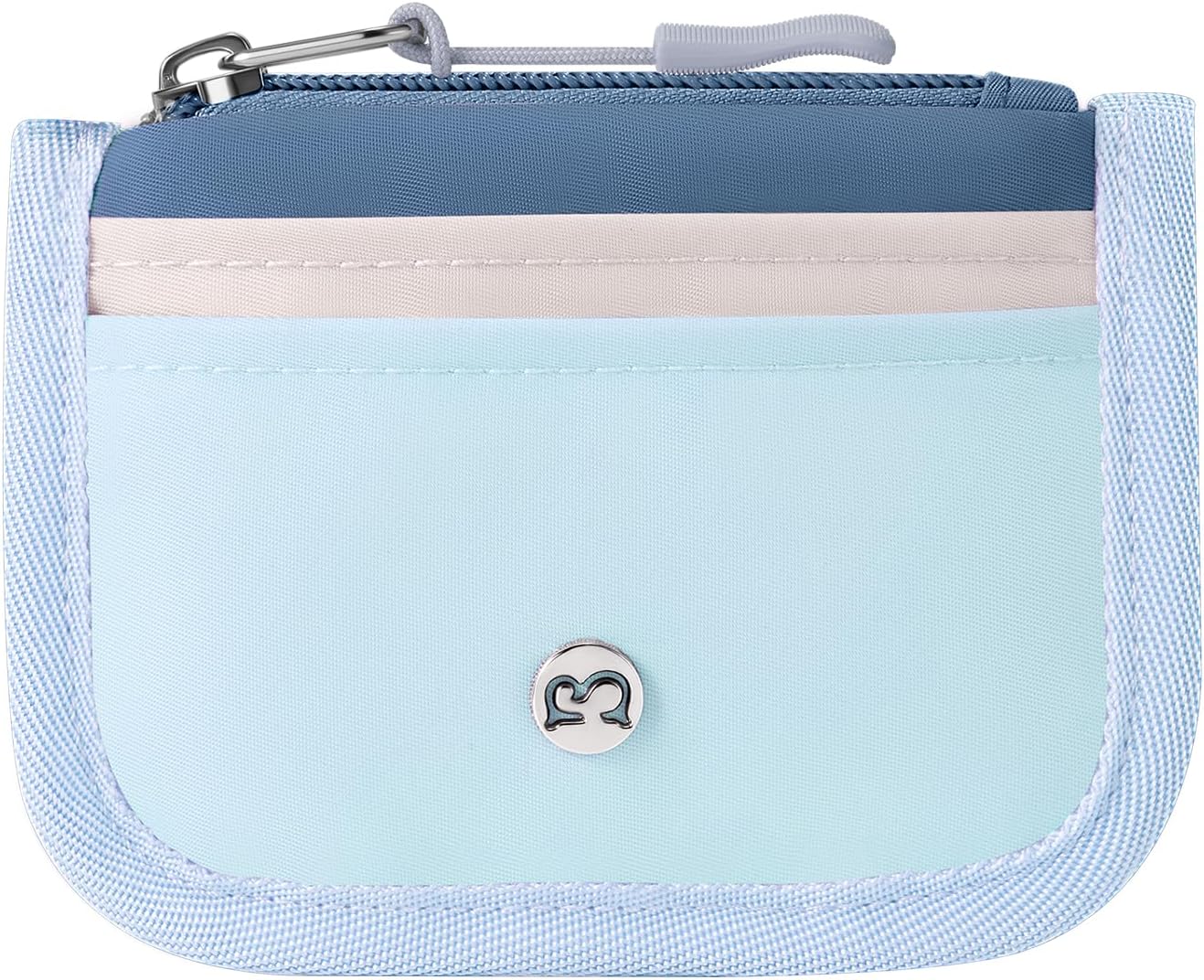 Mini Rfid Card Holder Slim Wallet with Change Zipper Pocket/3 Crad Slots/Key Ring, Small Wallet Thin Credit Card Wallet for Women & Men