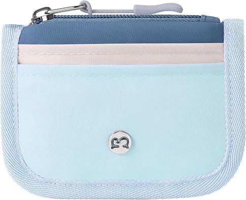 Babysun Mini Rfid حامل بطاقة نحيف مع تغيير جيب سحاب / 3 فتحات كراد / حلقة رئيسية ، محفظة صغيرة رقيقة بطاقة الائتمان للنساء والرجال