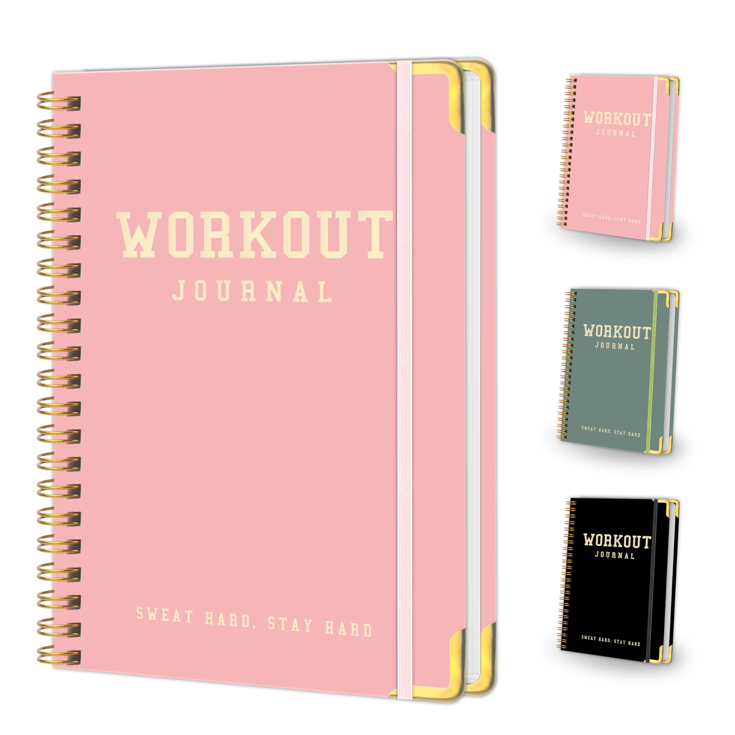 Kamoy Fitness Workout Planner for Women & Men, A5(5.7" x 8.2") Workout Log Planner for Track Gym ＆ Home Workouts, Track Progress, Achieve Your Wellness Goals - Pink-image-1