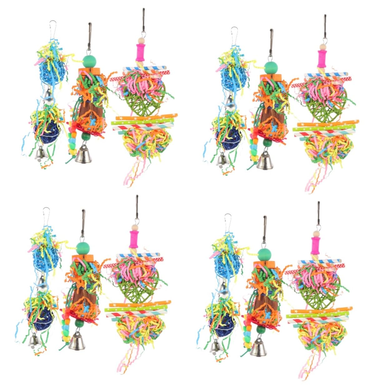 BESPORTBLE 16piezas Juguetes para Aves Juguetes Divertidos para Loros Resistente y Colgante para Periquitos y Otras Aves Color Aleatorio