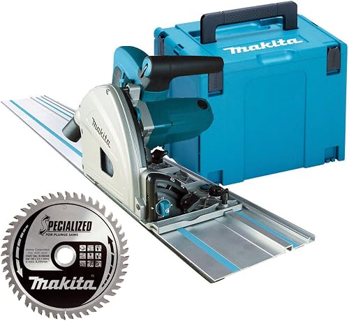 Makita Plunge Saw, SP6000J2, 165mm, 240V, 1.5m Guide Rail… - 1