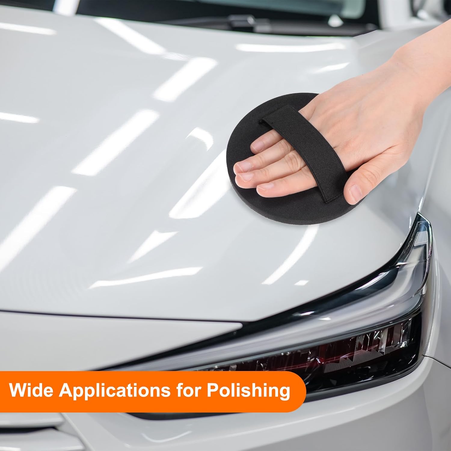 HARFINGTON 5-Inch Hand Sanding Pad Round for 5" Hook and Loop Discs Sandpapers for Wood Metal Mirror Car Polishing