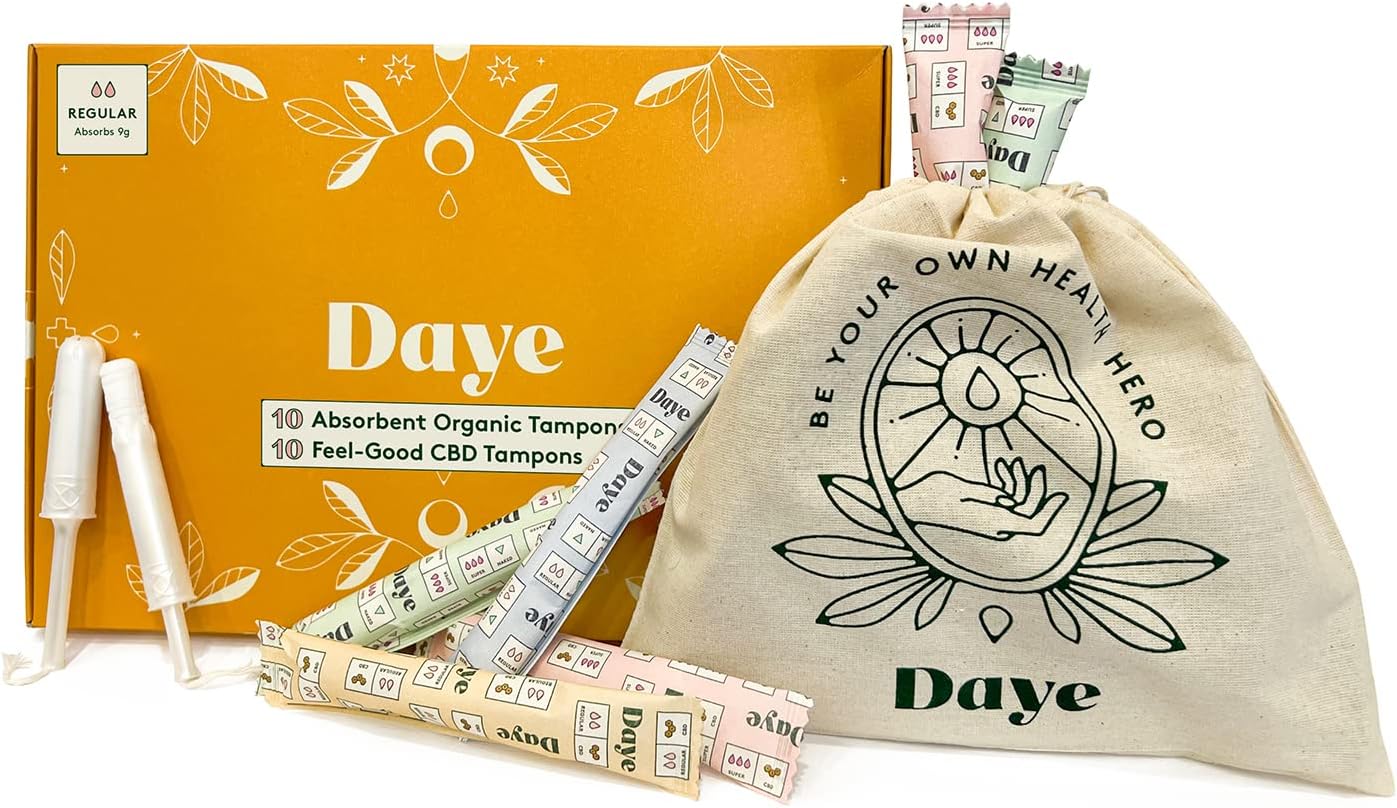 Daye 20 Regular CBD & Regular Nude Tampons Combo Pack, Organic Soft