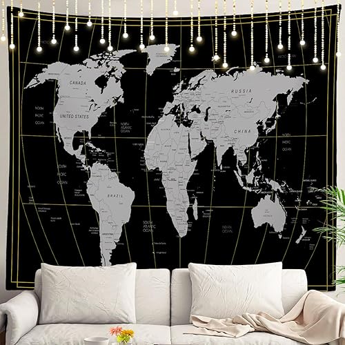 Miniatura 118 de Shrahala Tapiz de pared de acuarela desgastado, elegante pintura para colgar en la pared, tapiz grande decorativo de fibra de poliéster, dobladillo