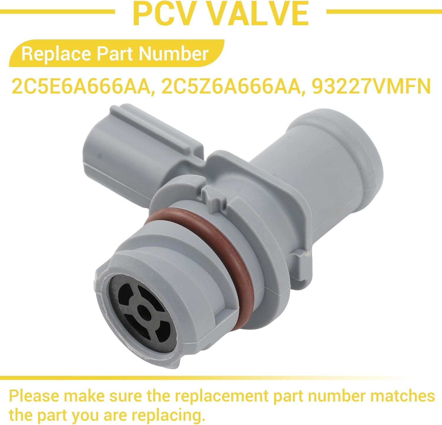 PCV Valve Assembly for Ford Edge Escape Explorer Freestar Fusion Mustang Ranger Taurus, Lincoln Aviator MKX, Mercury Milan Mountaineer Sable - Replaces OEM 2C5E6A666AA, 2C5Z6A666AA, 93227VMFN
