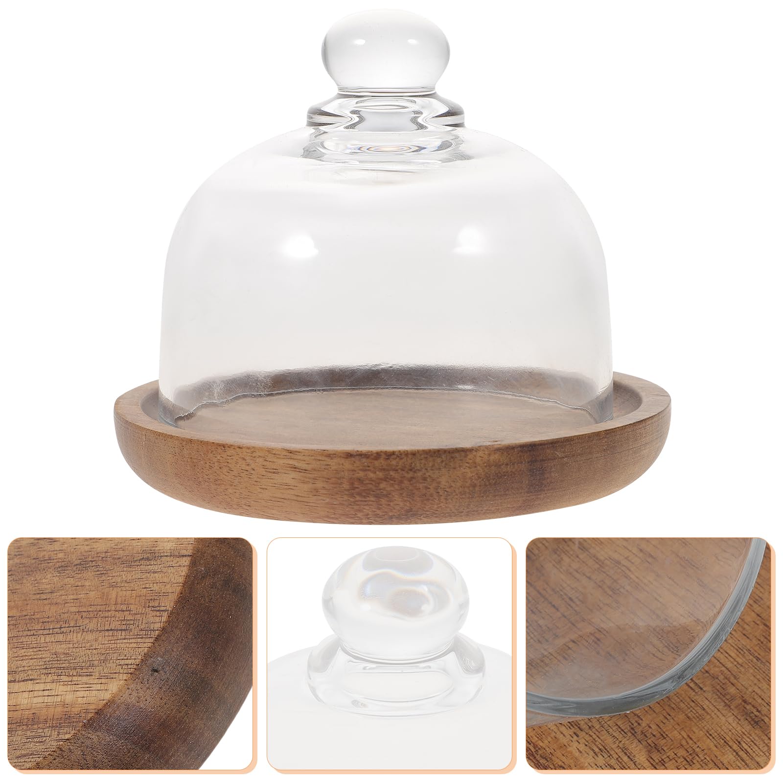 BESTonZON Cloche en Verre avec Assiette,Mini Support à gâteau avec Cloche en Verre,pour Dessert, Fruits, Cupcake,Artisanat,Micro Paysage,e en,pour Restaurant, fête à la Maison（2 Jeux）