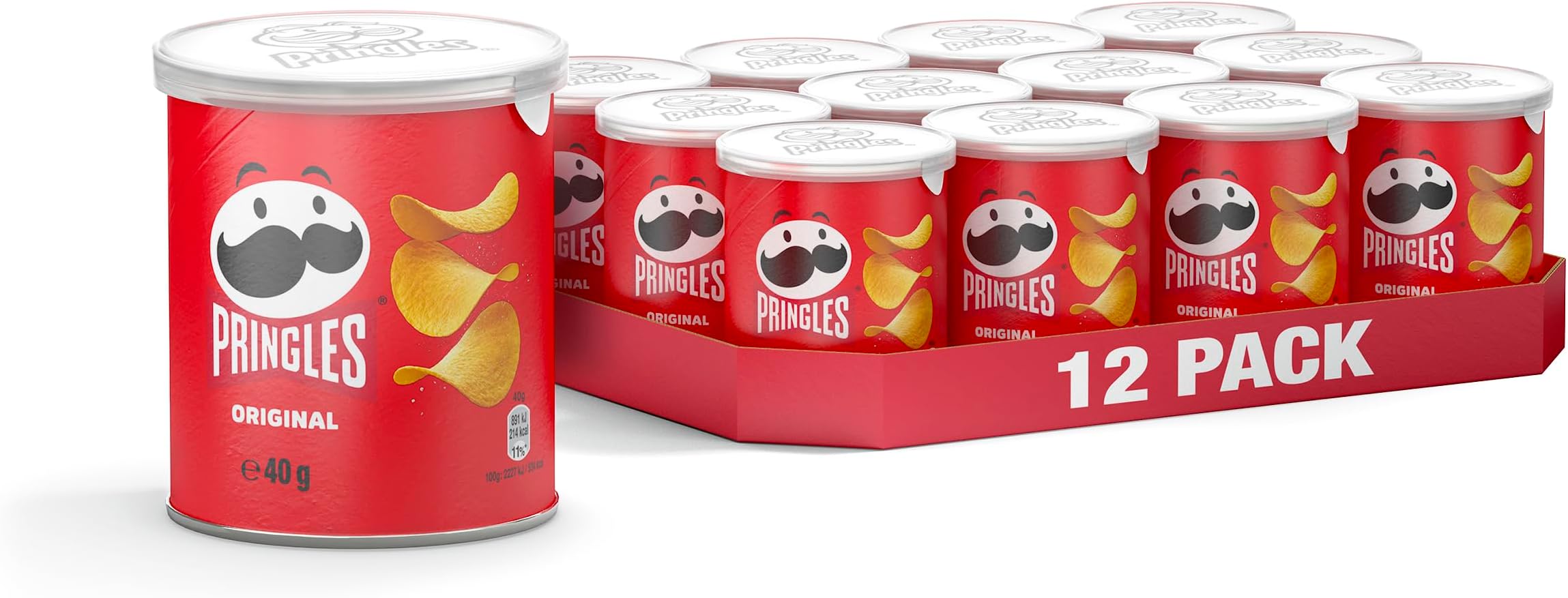 PringlesOriginal Flavour Potato Chips, 40 grams Can, Pack of 12