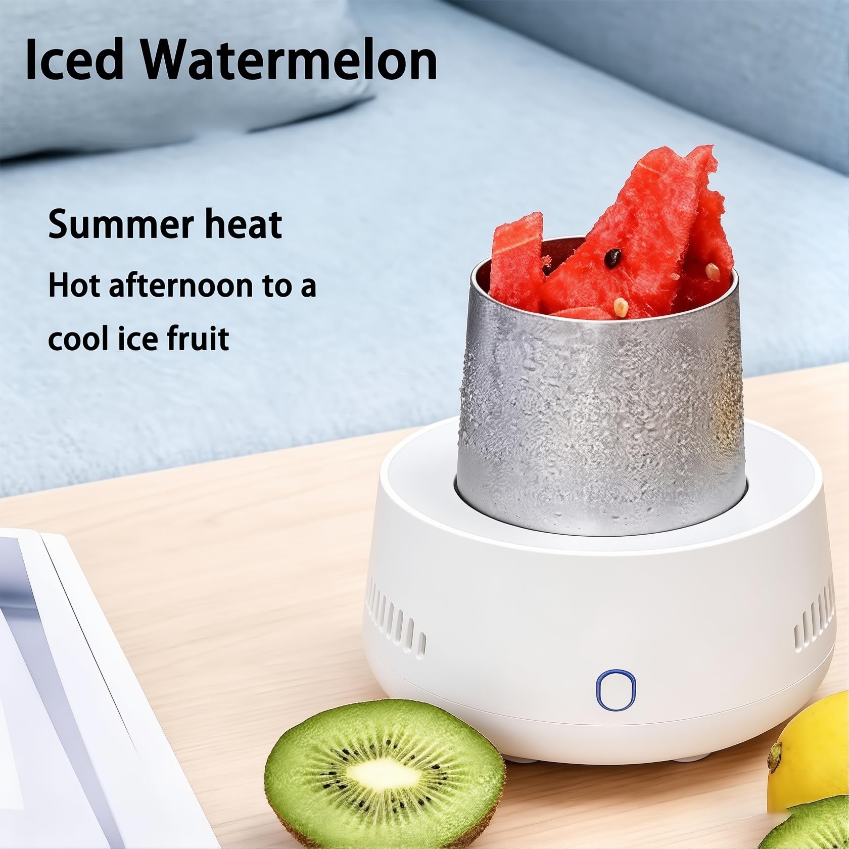 Enfriador de bebidas portátil USB, taza de enfriamiento rápido con 15 minutos de tiempo de enfriamiento, enfriador de control de temperatura de 24 horas para uso doméstico y de viaje