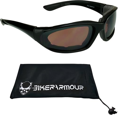 Miniatura 20 de Bikershades Gafas de sol de motocicleta pequeñas acolchadas de espuma para mujeres, niños y niñas amarillo