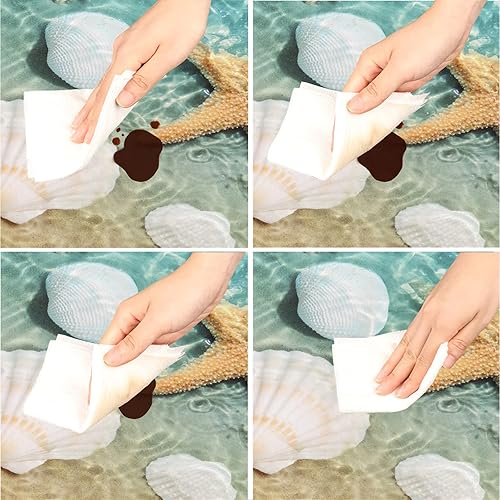 Vista 32 de cfpolar Mantel redondo ajustable de verano, hojas de palma tropical, borde elástico, mantel redondo lavable para uso en interiores y exteriores, se