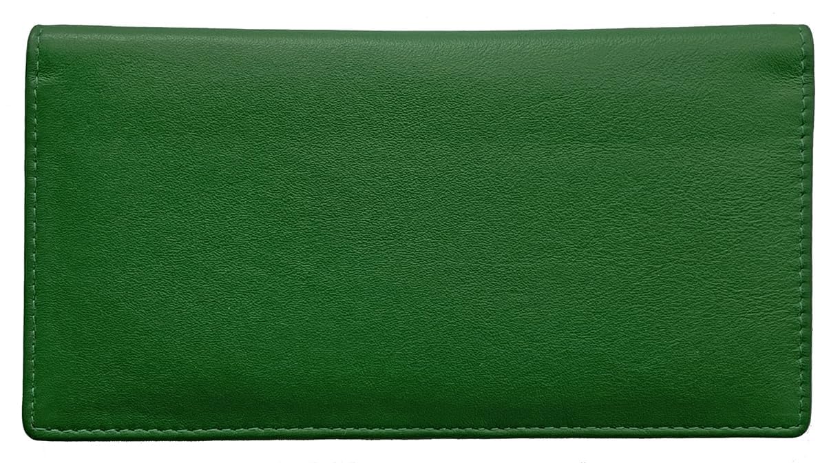 RFID Leather Checkbook Cover With Credit Card Slots and Pen Holder