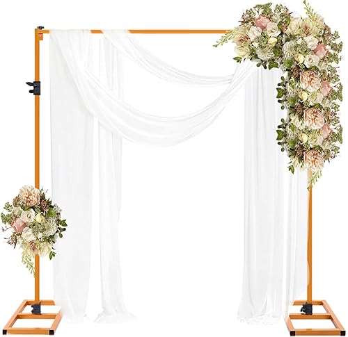 Soporte de telón de fondo de 10 x 10 pies para fiestas, soporte ajustable de tubo y cortina de metal para jardín, arco de boda, marco de fiesta para