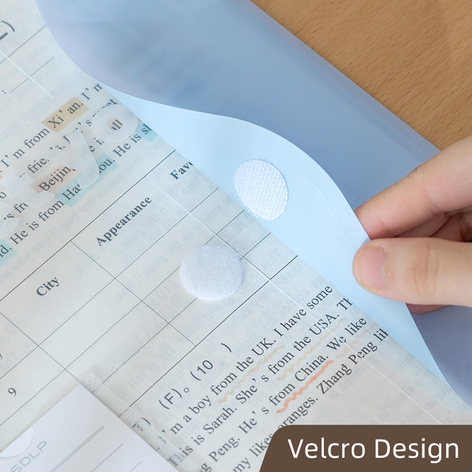 Classeur à 2 anneaux avec 4 dossiers de documents, 37,8 x 27,7 x 3,3 cm, porte-bloc en plastique PP avec 4 pochettes et 4 poches, porte-bloc idéal pour l'école et le bureau (convient aux papiers de