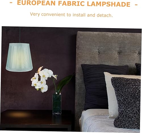 Miniatura 8 de Veemoon 1 pantalla de tela verde decoración amarilla accesorios de lino lámpara lámpara lámpara cubierta pequeña lámpara clip en la lámpara cubierta