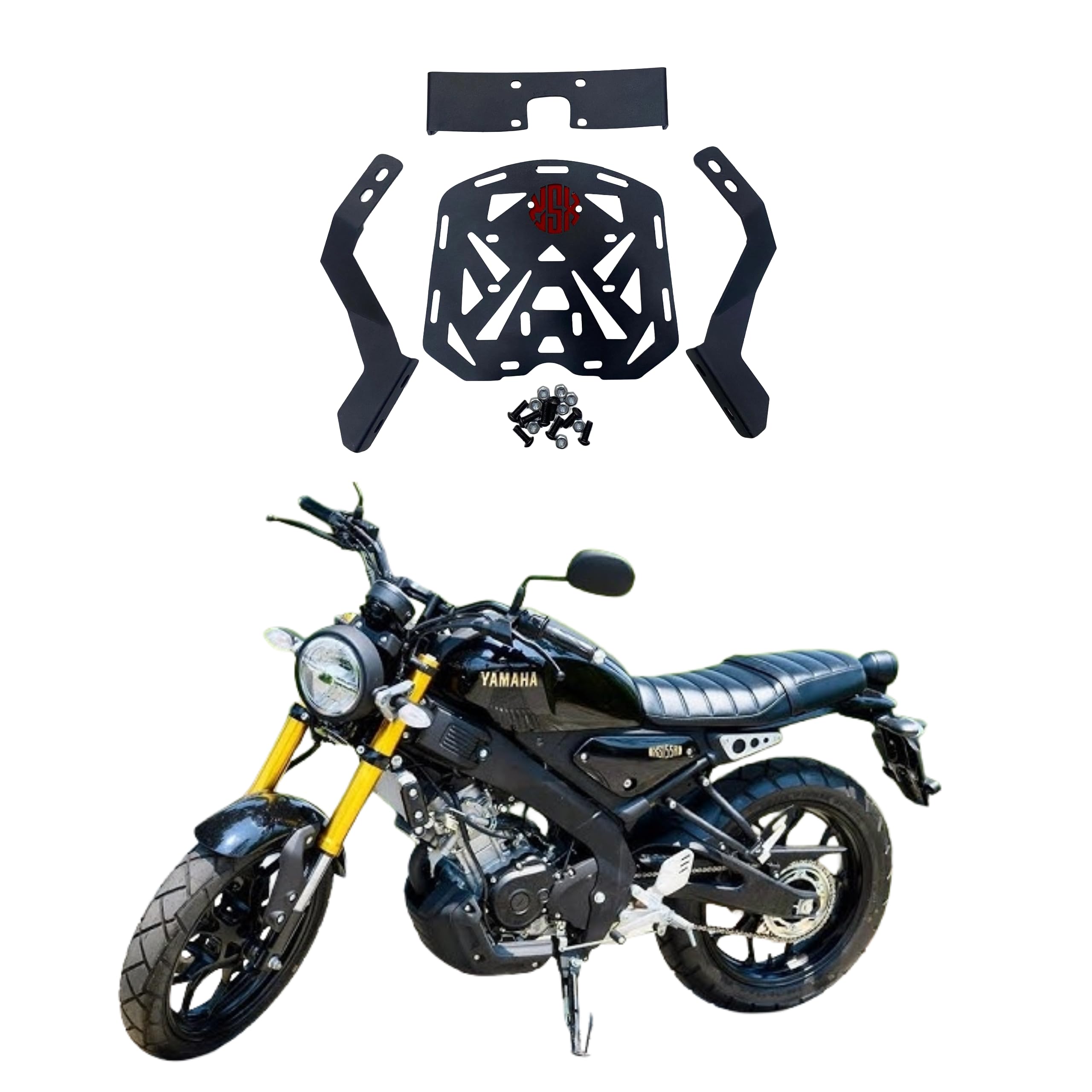 Prime Quality Back Rest Base Plate for Luggage Rack/Top Rack Backrest Carrier Black for Ya_maha XSR 155-image-11