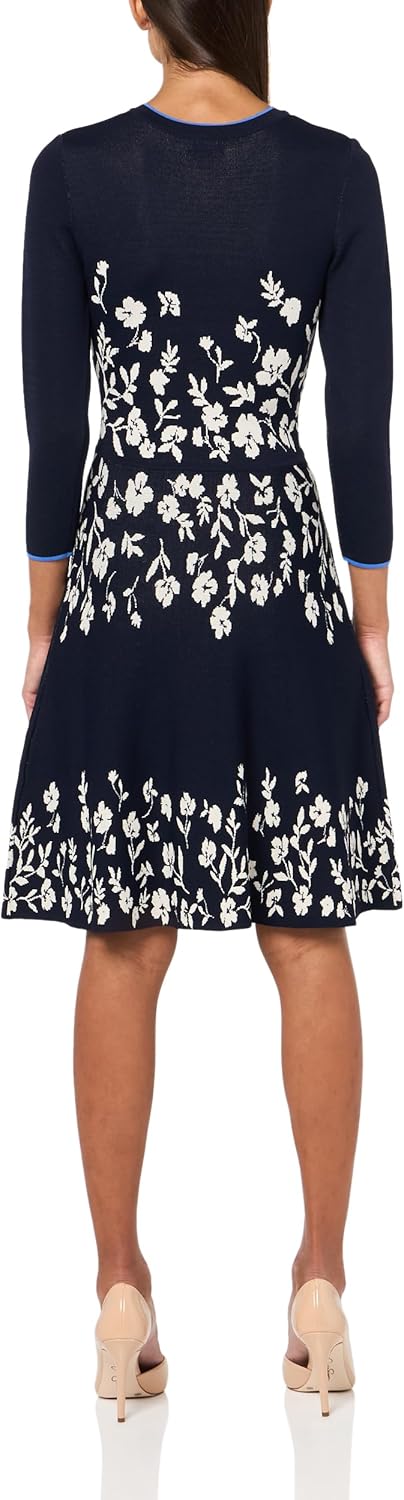 Vince Camuto Women's 3/4 Sleeve High Neck Knit A-Line Mini Dress - Image 2