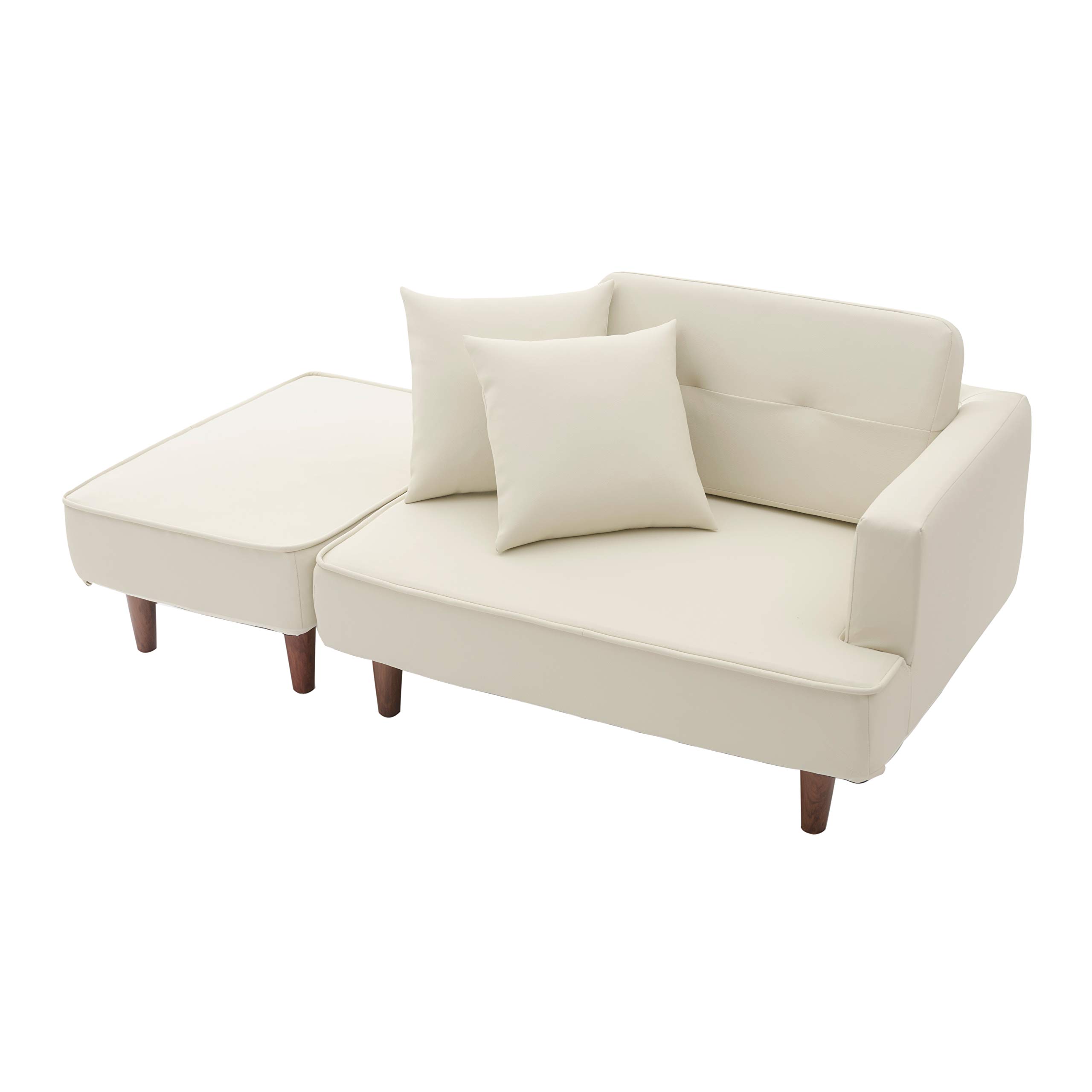 カウチ ソファー 約幅93.5cm グレー ポケットコイル クッション2個付き カウチ ソファー 約幅93.5cm グレー ポケットコイル クッション2個付き