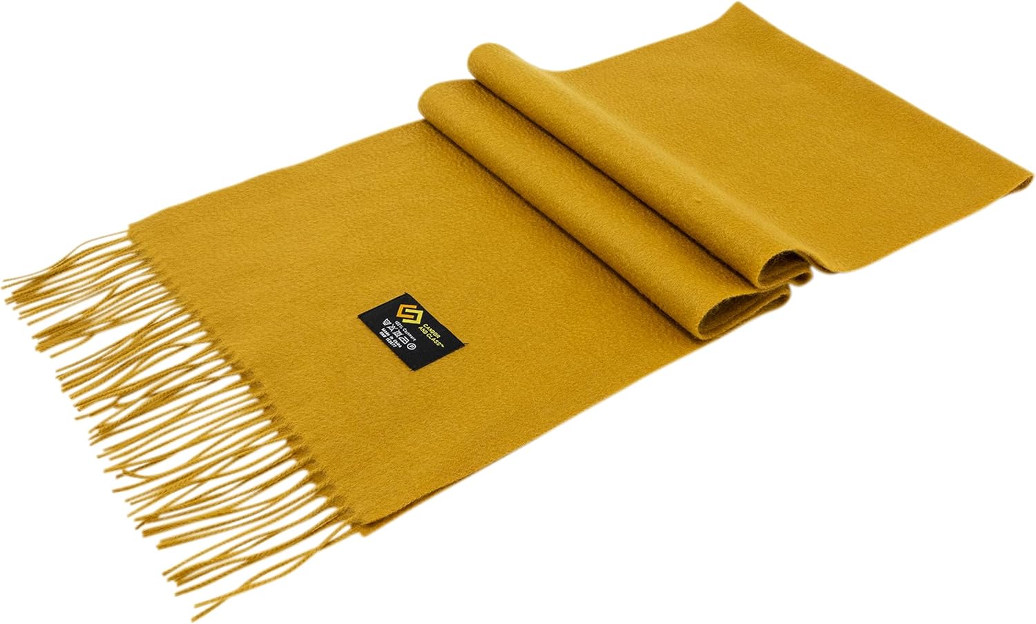 Women's 100% Pure Cashmere Scarf, Solids, Plaids, 38 Styles, Soft Cashmere Scarves for Women, Gift Box (Solid Mustard)