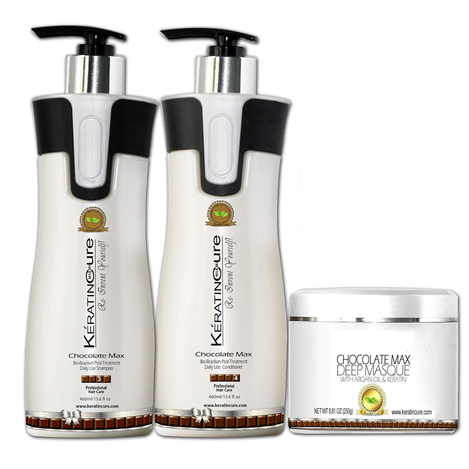 Amazon Com Keratin Cure Sulfate Free Chocolate Brazilian Shampoo Conditioner Deep Masque With Aloe Daily Use Promote Hair Growth Decrease Hair Loss 460ml 15 Fl Oz Beauty