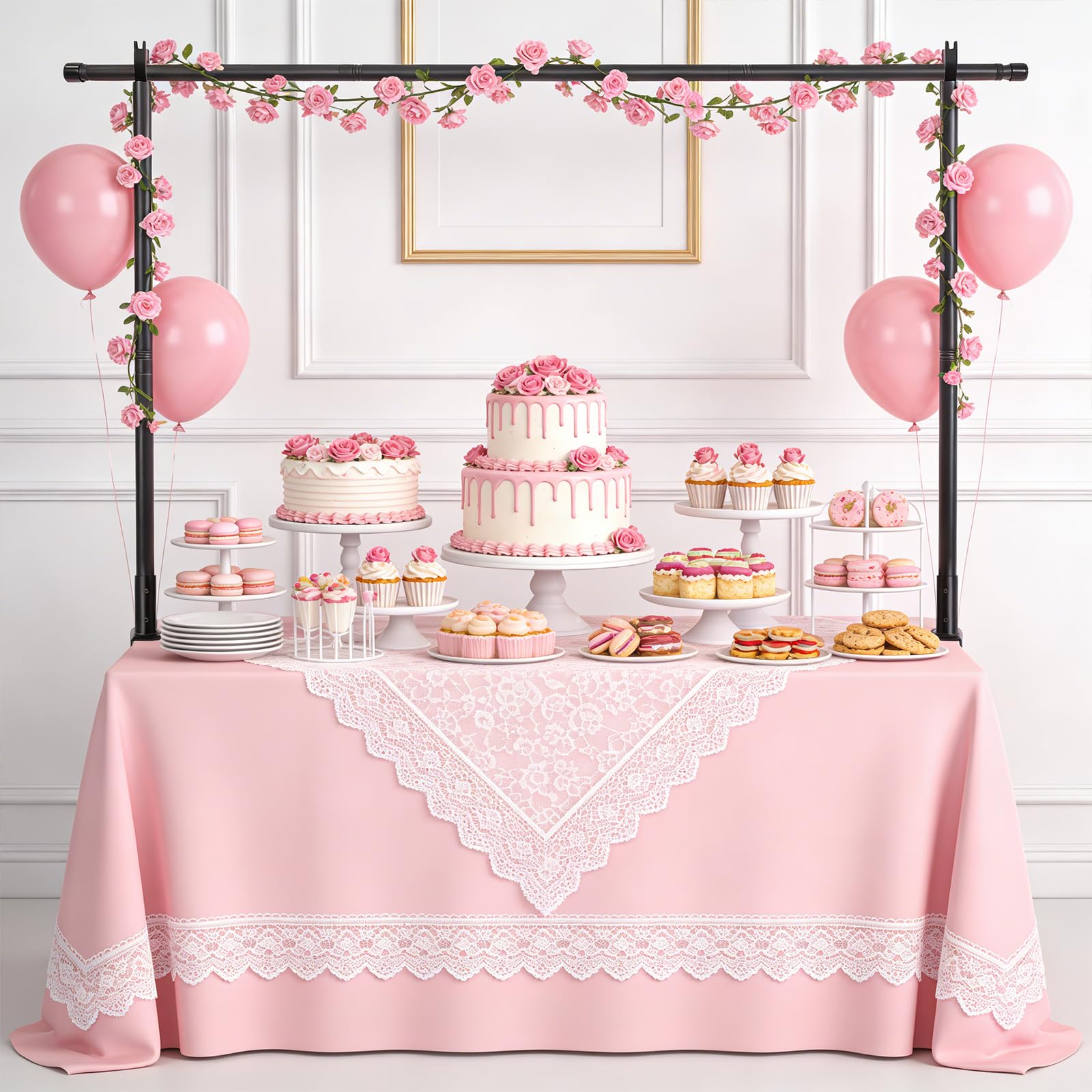 Support de tringle de table de fête pour guirlande lumineuse et repas