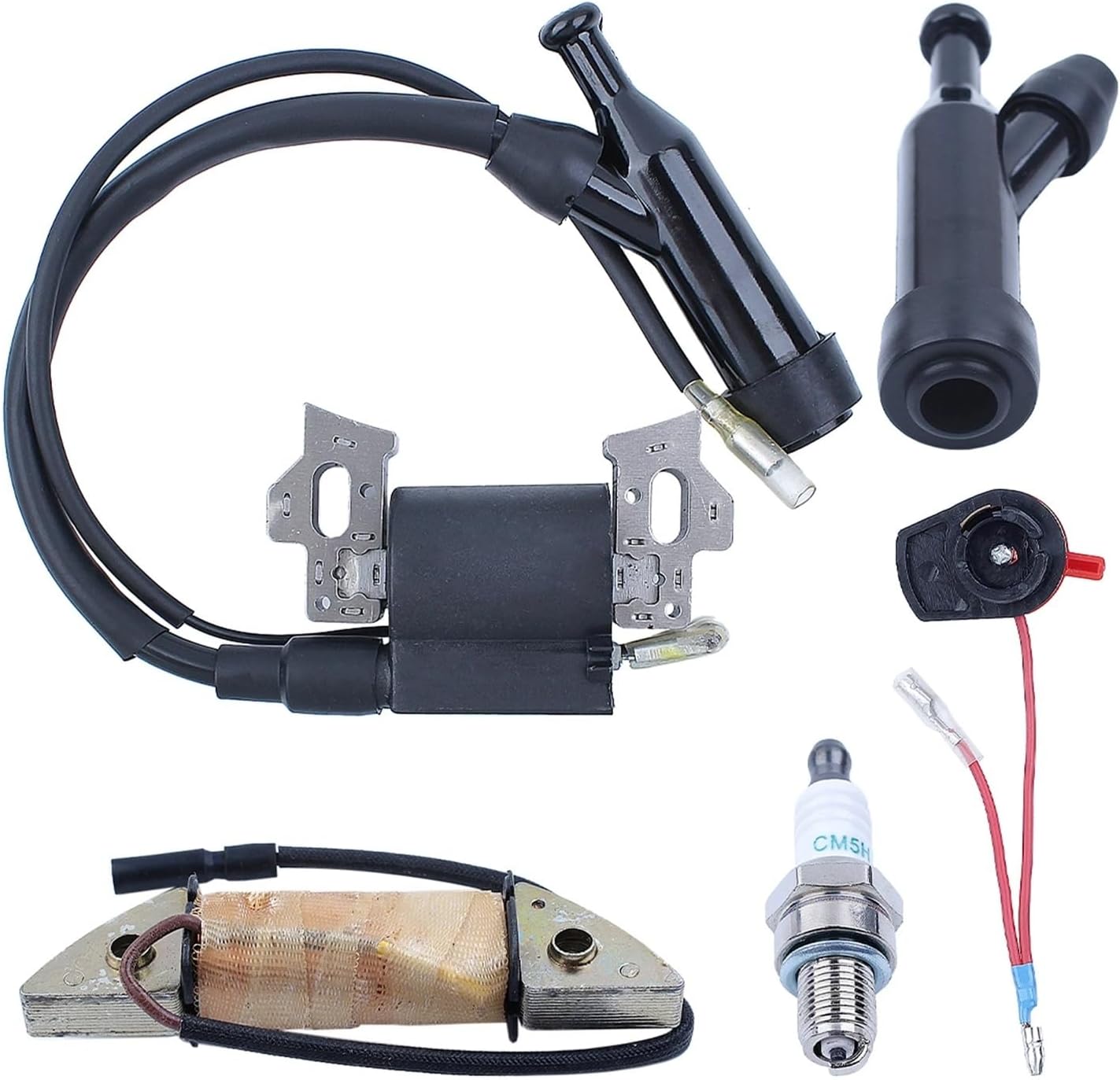 Ignition Charge Coil for GX160 GX200 5.5HP 6.5HP GX 160 200 Stop Switch Spark Plug Lawn Mower Engine Part