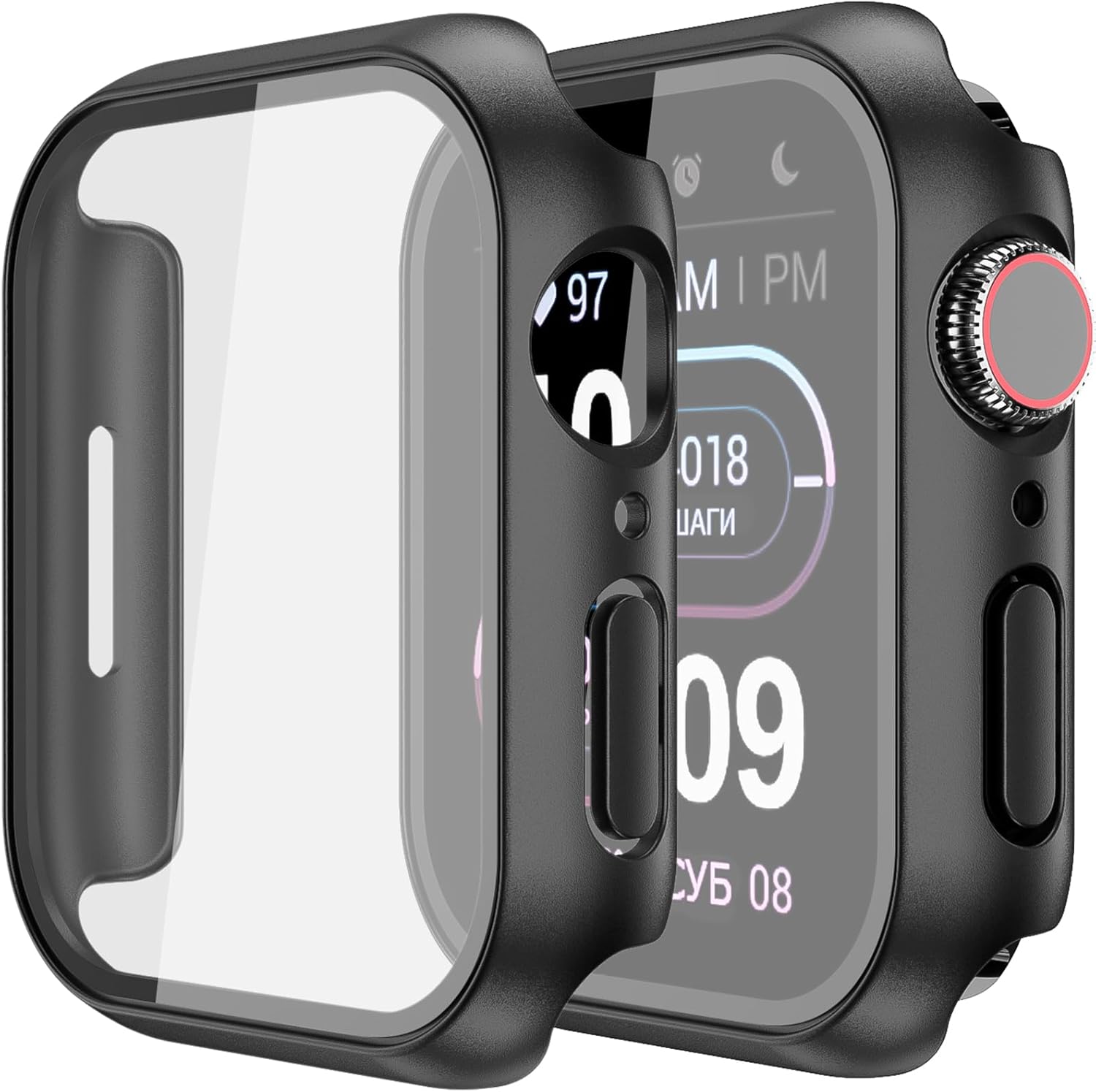 Hard PC Case for Apple Watch Screen Protector 41mm Series 7 Series 8 Series 9 Built-in Tempered Glass Screen Overall Protective Slim Bumper Face Cover Compatible iWatch 41mm - Amazon product rated Grade A
