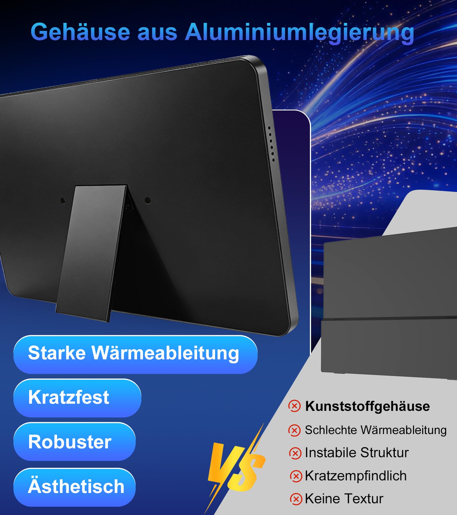 11 Zoll Touchscreen Monitor 100% NTSC 139% sRGB, 2.5K 2560 * 1600 IPS Tragbares HDMI USB C Touchscreen Display 16:10 400 nits mit Kickstand, Mini Minotor für Laptop, PC, Business