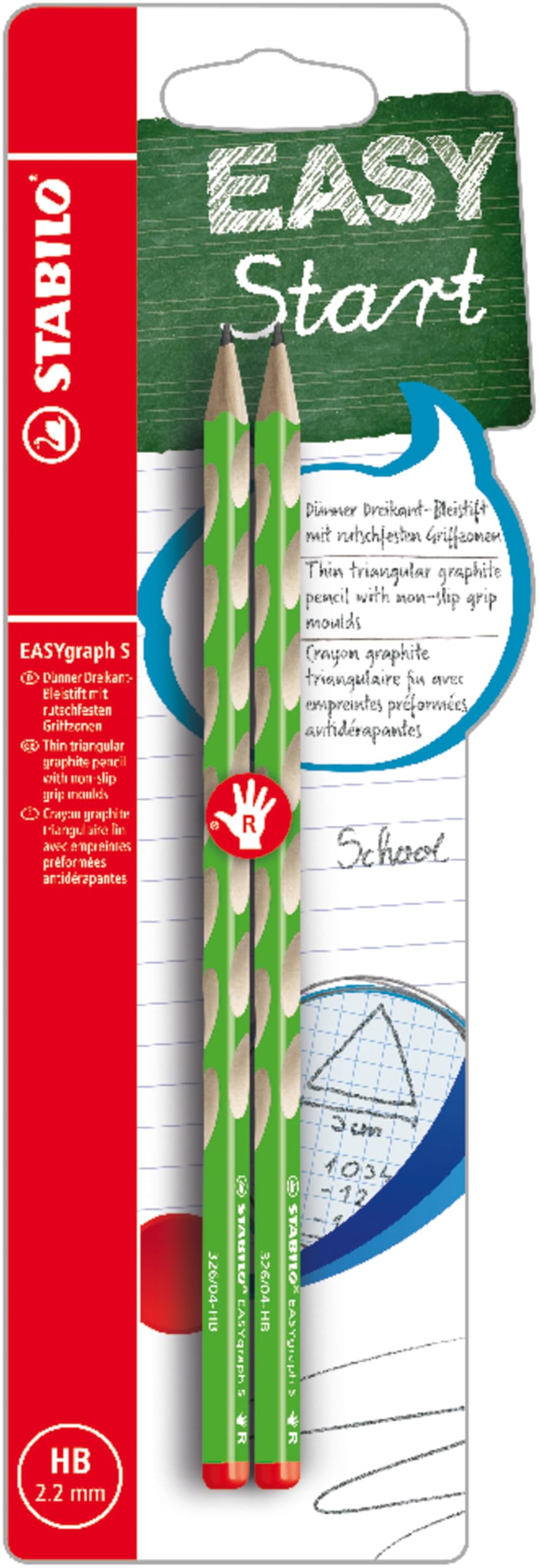 Handwriting Pencil - STABILO EASYgraph S - Right Handed - Green - HB