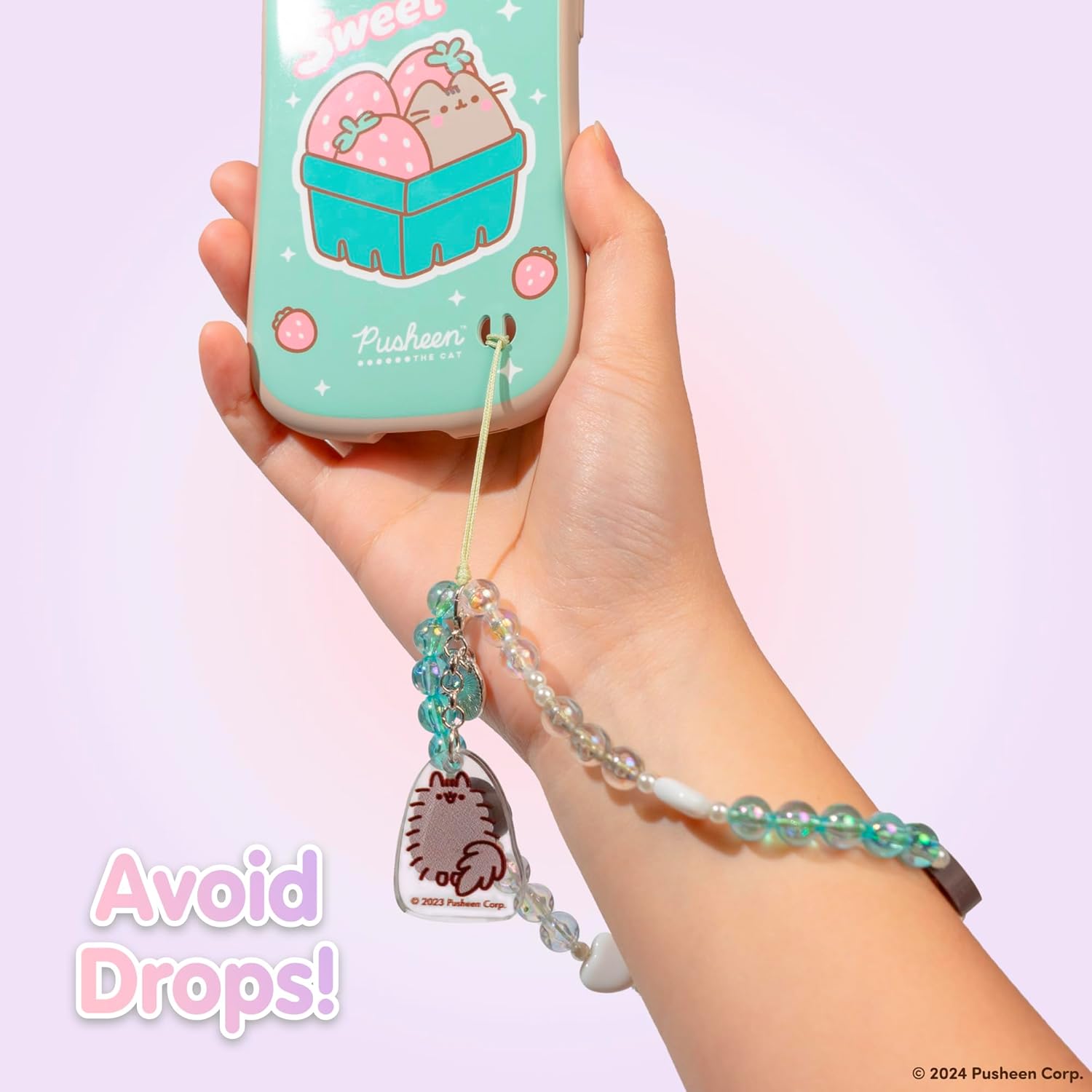 iFace Pusheen the Cat Beaded Wristlet Universal Charm Strap - Wrist Strap for Cell Phone Camera Keys AirPods - Image 4