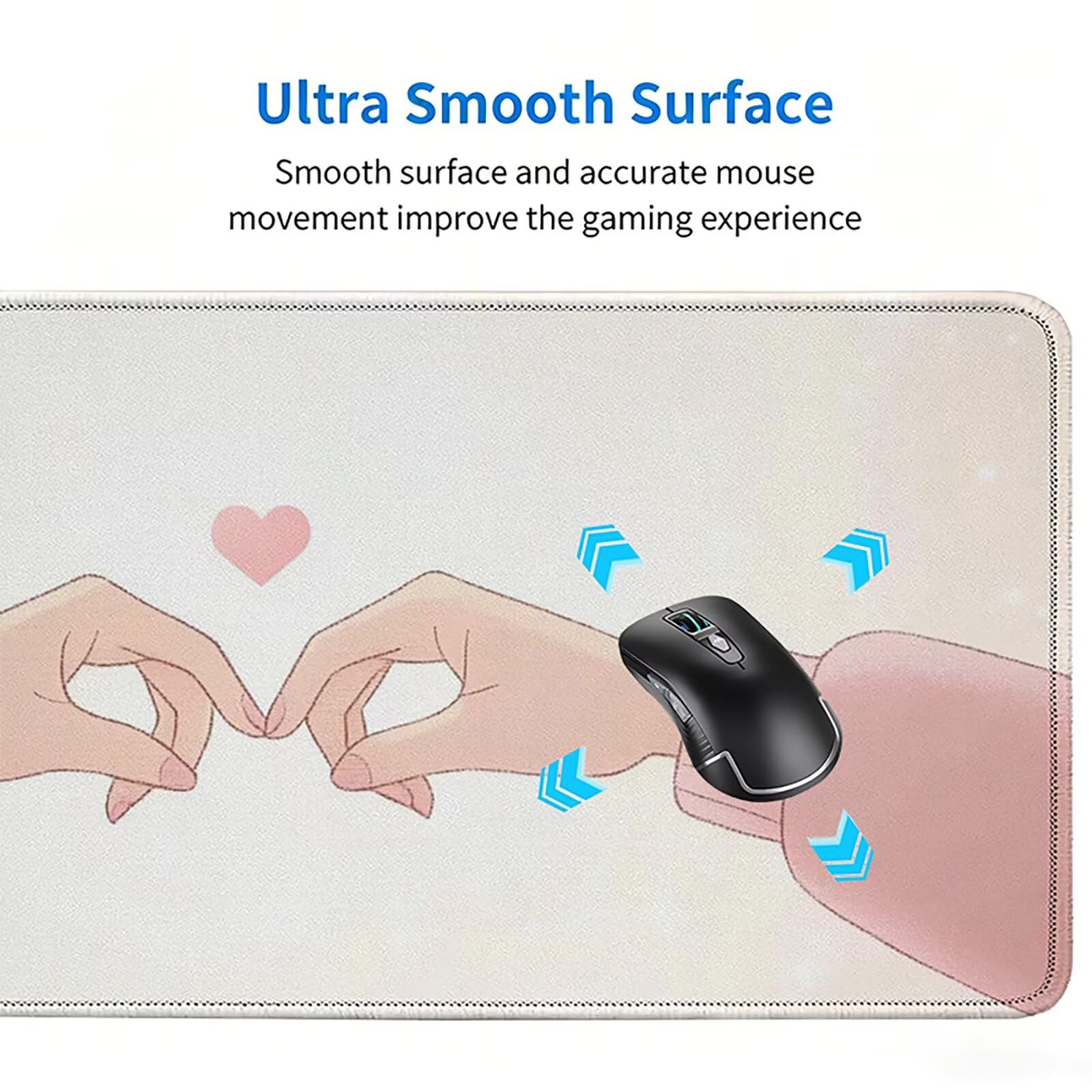 Tappetino Mouse Gaming, 1200x600mm Tappetino Mouse XXL Amore 0c0-2 | Mouse Pad Grande, Ottimizzato per i Sensori da Gioco, Migliora Precisione e Velocità, per Mac e PC, mano