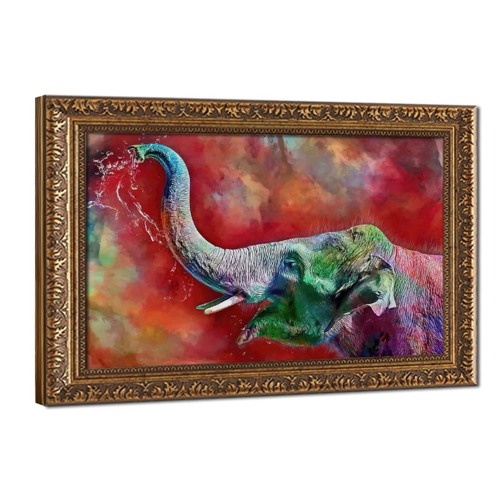 Bareronor Cute Elephant Poster Canvas Poster Bedroom Decor Landscape Office Room Decor Gift 12" L X 18" W