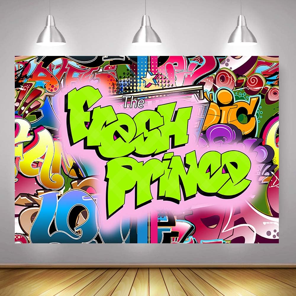 Amazon Com Mehofoto The Fresh Prince Backdrop Hip Pop Graffiti Photography Background 7x5ft Vinyl Fresh Prince Hip Pop Party Banner Backdrops Electronics