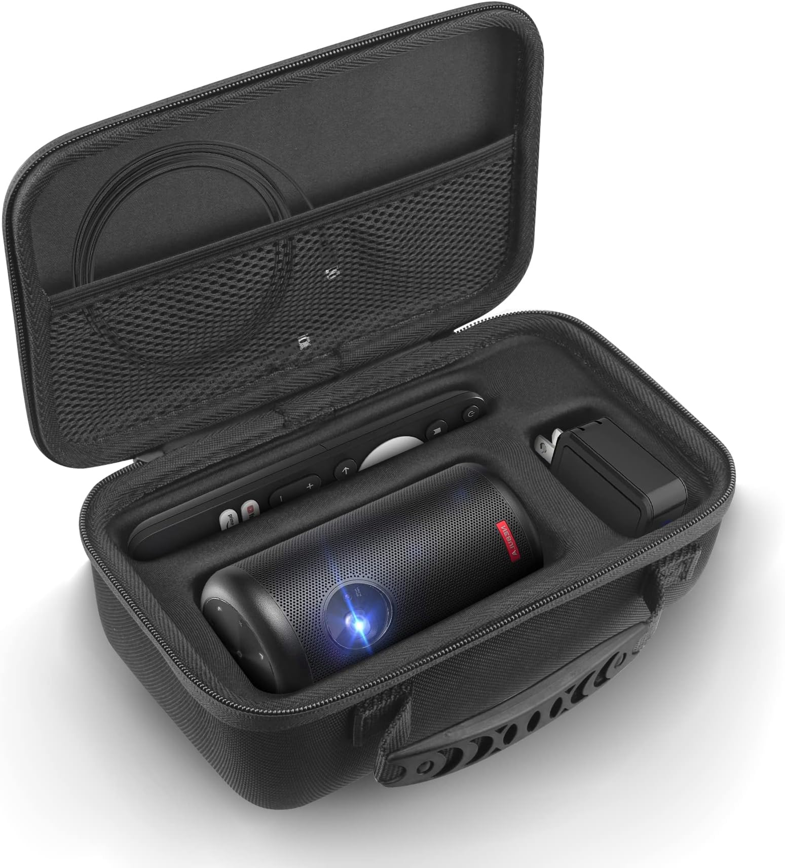 MASiKEN Hard Case for Nebula Capsule II/Nebula Capsule Max Smart Mini Projector, Remote Control USB Driver Accessories Storage Box, Shockproof Water Resistant Travel Carrying Bag - Black