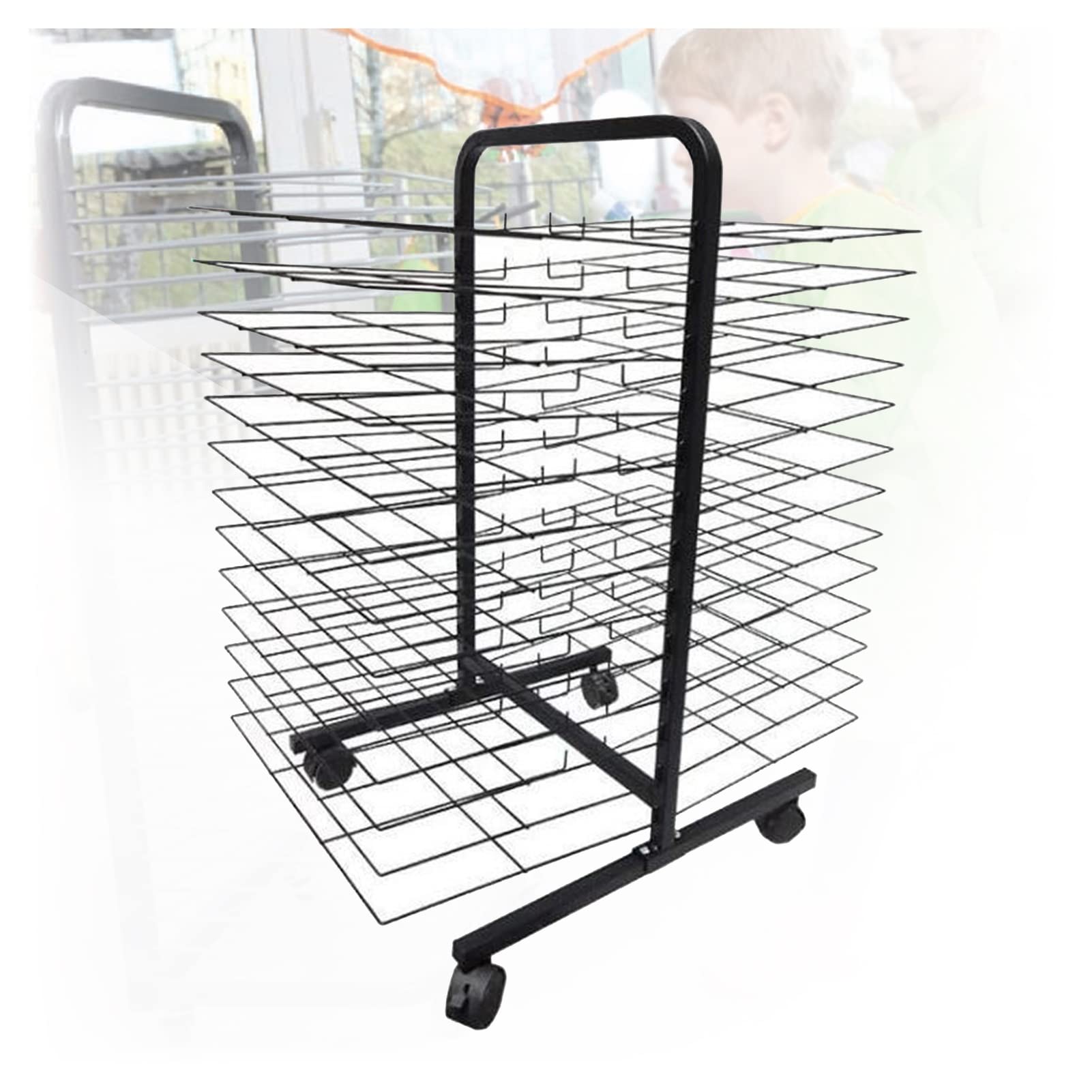 Art Drying Rack,Drying Easel,Removable Educational Product Drying Rack with Pulleys,Magazine Air-Dry 26-Layer