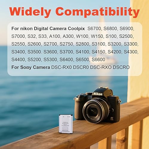 Miniatura 2 de Moilaom EN-EL19 - Batería de repuesto para Nikon Coolpix S3700, S7000, S3500, S2800, S4100, S4300, A100, W100, S5300, S6200, S6800, S6900 y para