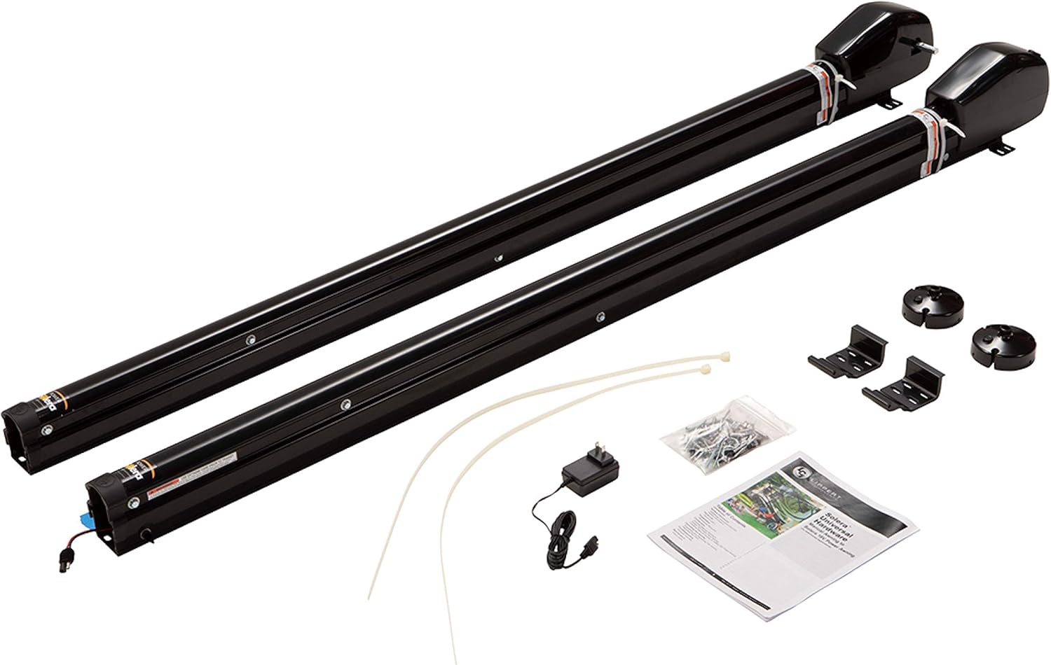 Solera 18V RV Awning Arms & Hardware Kit - 69" Black — Rechargeable - Universal Fit - Easy Pitch Adjustment - Waterproof Switch - Time-Saving Operation - Includes 110V Charging Kit — 434729